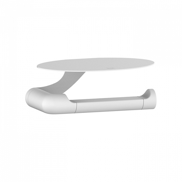 Бумагодержатель с овальной полкой, нержавеющая сталь, NOA, белый матовый, IDDIS, NOAWT00i43