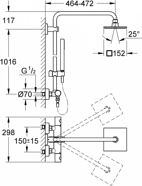 Душевая система Grohe Euphoria Cube 152 27932000