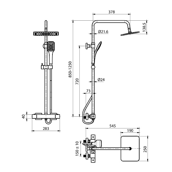 Душевая система "Koller Pool" NEON  с термостатом