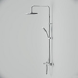 F078F500 Func, душ. система: см-ль д/ванны/душа с ТМС, душ.штанга, верхн. душ квадр., ручн.душ, хром