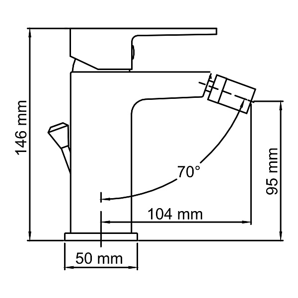 Abens 2006 Смеситель для биде с донным клапаном Wasserkraft