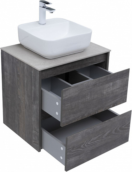 Тумба под раковину Aquanet Nova Lite 60 дуб серый (2 ящика) 00287889