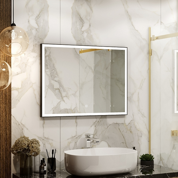 Зеркало Континент "Frame black standart" 800x600