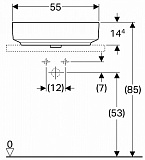 Раковина накладная 40x55 см Geberit VariForm 500.774.01.2 без отверстия перелива