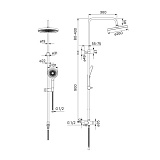 Душевой гарнитур с верхней лейкой, SpaHome, IDDIS, SPA3F0Ci76