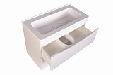 Тумба подвесная "Бергамо мини 70" (2 ящ.) Люкс антискрейтч белый, под раковину, PLUS