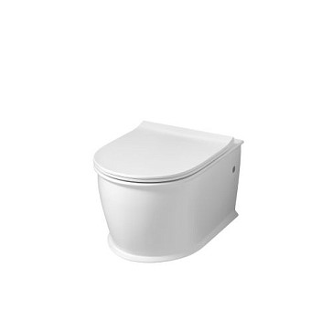Унитаз GR-4482S Retro (545*370*360) подвесной БЕЗОБОДКОВЫЙ с тонкой крышкой