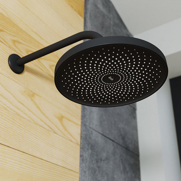 Душевая насадка верхняя круглая, черная, SpaHome, IDDIS, SPA26BPi64