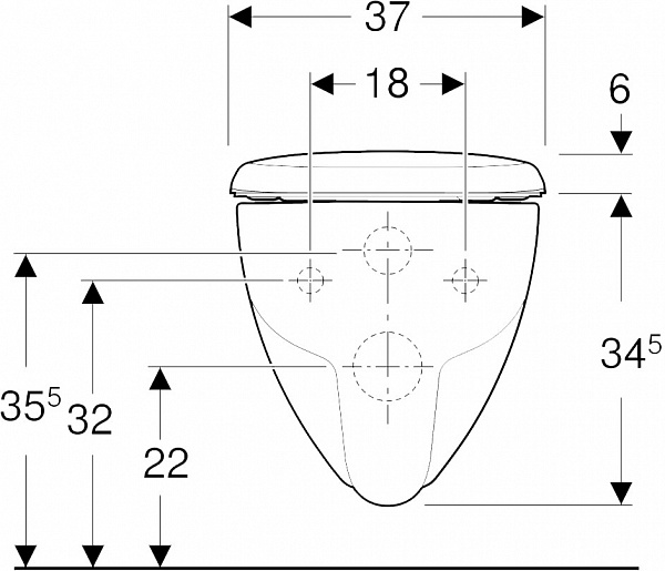 Унитаз с инсталляцией Geberit Renova 500.124.TC.R с горизонтальным выпуском