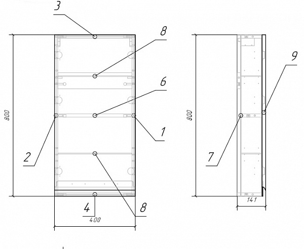 Шкаф подвесной Cersanit Moduo 40 см  SB-SW-MOD40/Wh