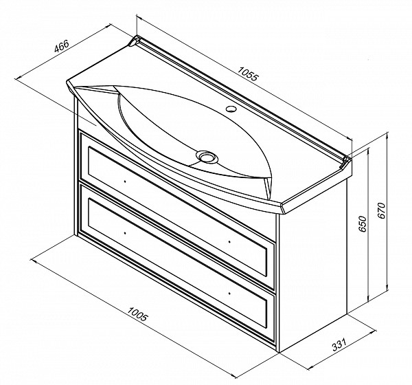 Тумба под раковину Aquanet Остин 105 дуб сонома 00252676