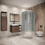 Душ.каб. NG-3302-14G (1000х1000х2150) низкий поддон(26см) стекло МАТОВОЕ 4 места