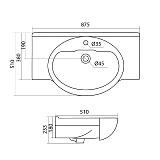 Полукруглая раковина Santek Сенеж 87 1WH110265