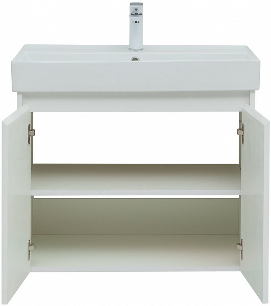 Тумба под раковину Aquanet Nova Lite 75 белый глянец (2 дверцы) 00298850