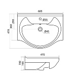 Полукруглая раковина Santek Байкал 60 1WH109652