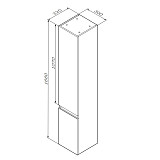 M85ACHR0306WG X-Joy, шкаф-колонна, подвесной, правый, 30 см, цвет: белый, глянец