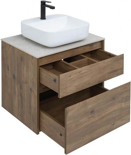 Тумба под раковину Aquanet Nova Lite 60 дуб рустикальный (2 ящика) 00249512