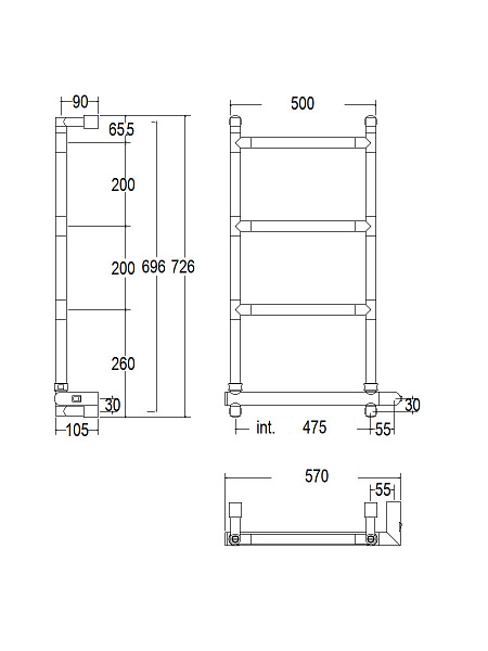 Полотенцесушитель электрический Margaroli Sereno 582, цвет: хром 5824704CRNB