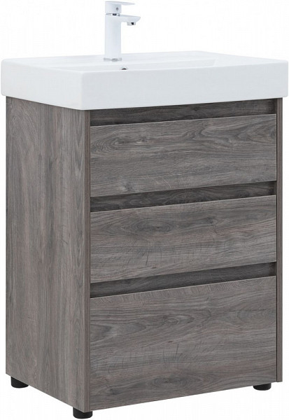 Тумба под раковину Aquanet Nova Lite 60 дуб рошелье (3 ящика) 00302470