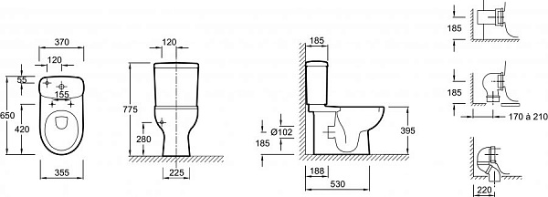 Унитаз-компакт напольный Jacob Delafon Panache E1370-00