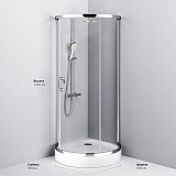 W83G-333-095CT Like Round 95 Душевое ограждение Like Round 95x95,  стекло прозрачное, проф хром глян