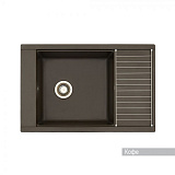 Мойка для кухни Aquaton Делия 78 прямоугольная с крылом кофе 1A715132DE280