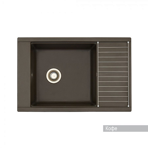 Мойка для кухни Aquaton Делия 78 прямоугольная с крылом кофе 1A715132DE280