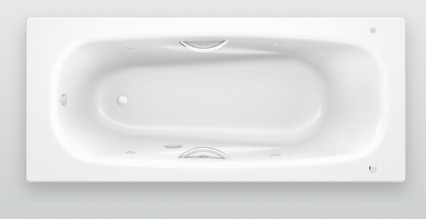 Стальная ванна BLB Universal Anatomica HG 170x75 B75L с отверстиями под ручки