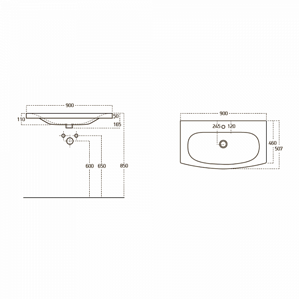 Раковина мебельная  90 FFC см JAVA