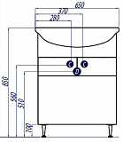 Тумба под раковину Акватон Норма 61 см 1A054901NO010