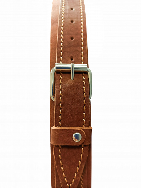 Зеркало Континент "Millenium Brown Led" D 650 на ремне из натуральной кожи коричневого цвета