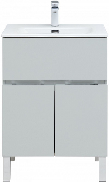 Тумба под раковину Aquanet Алвита New 60 1 ящик, 2 дверцы, серый 00277548