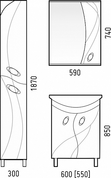 Тумба под раковину Corozo Наина 60 SD-00000320