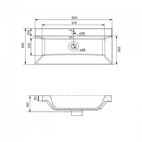Умывальник мебельный, 60 см, 006, IDDIS, 0066000i28