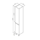 M85ACSR0306WG X-Joy, шкаф-колонна, напольный, правый, 30 см, двери, цвет: белый, глянец