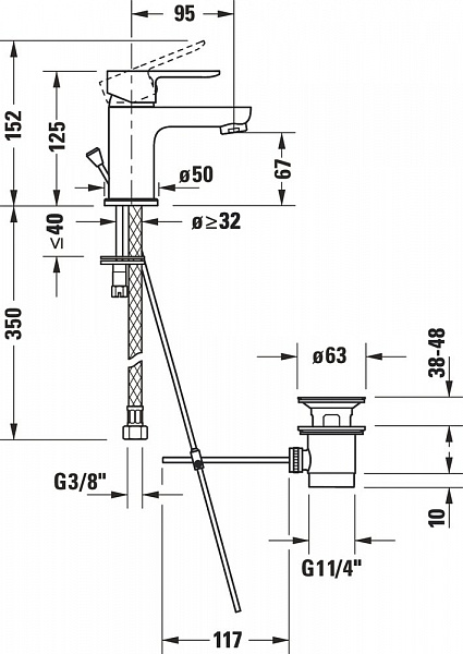Смеситель для раковины Duravit  A.1  A11010001010
