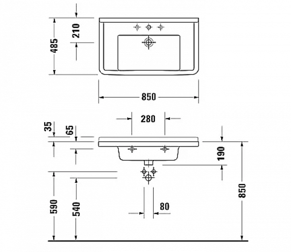 Раковина Duravit Starck 3 0304800000 85 см