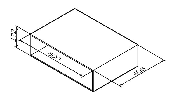 M90OHX0600WG GEM, Open-space для базы, подвесной, 60 см, цвет: белый, глянец