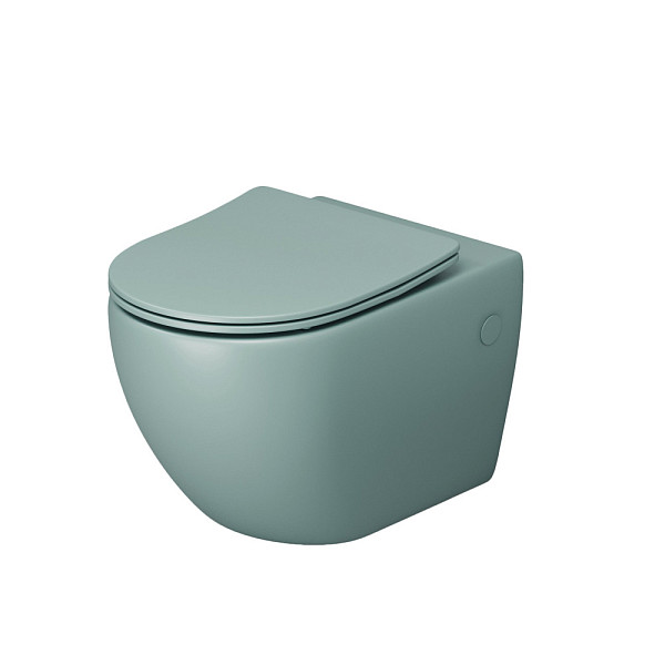 Унитаз GR-4411MNMS Color (550*365*395) МЯТНЫЙ МАТОВЫЙ подвесной БЕЗОБОДКОВЫЙ