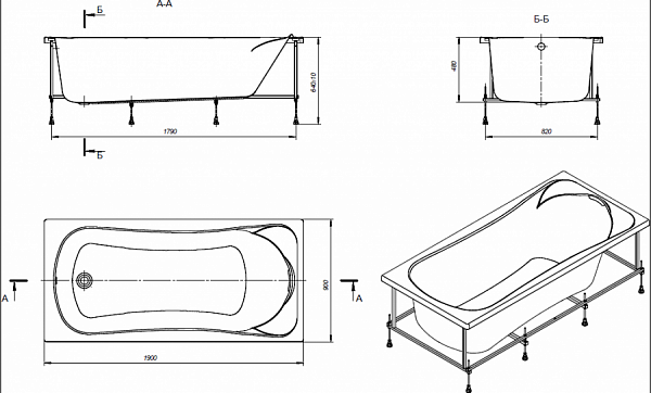 Монтажный комплект BeCool 190x90 ZRU9303021 Roca
