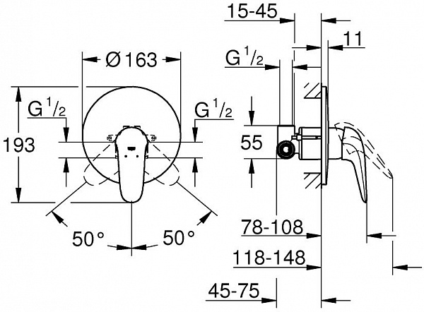Смеситель для душа Grohe Eurostyle 23725003