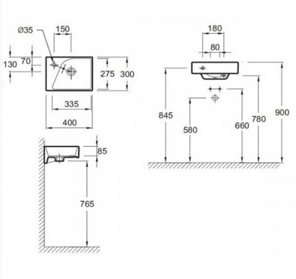 Раковина Jacob Delafon Formilia Rythmik 40х30 см E4786-00
