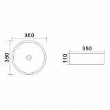 Раковина Azario 35х35х11 накладная, белая (AZ-4361)