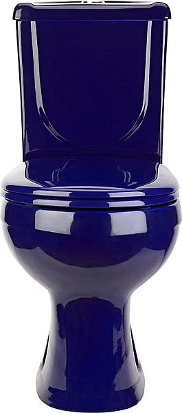 Унитаз-компакт Оскольская керамика Ирида Стандарт, с горизонтальным выпуском, синий