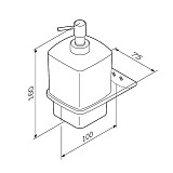 A50A36900 Inspire V2.0, Стеклянный диспенсер для жидкого мыла с настенным держателем, хром, шт