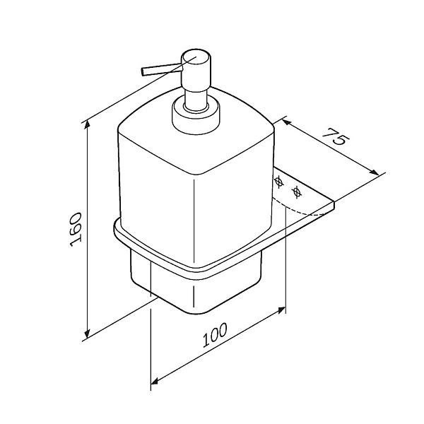 A50A36900 Inspire V2.0, Стеклянный диспенсер для жидкого мыла с настенным держателем, хром, шт