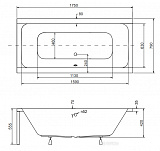 Акриловая ванна Besco Quadro 175x80 WAQ-175-PK