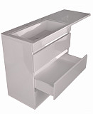 Тумба напольная "Даллас 130", 3 ящ., Люкс белая, PLUS