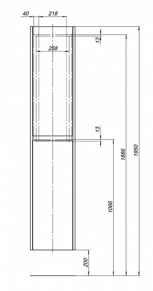 Пенал Aquanet Nova Lite 35 дуб белый 00287878