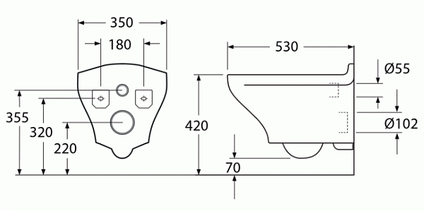 Унитаз подвесной черный Gustavsberg Estetic Hygienic Flush GB1183300S0030 безободковый, сиденье с микролифтом